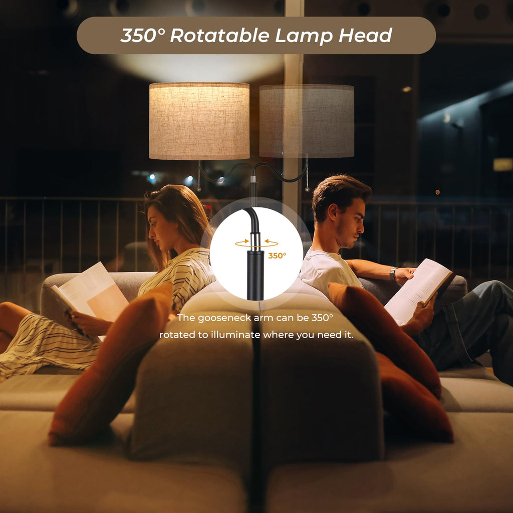 Floor Lamp with Table, End Table with Charging Station USB Ports & Outlets, 3 Color Temperature Reading Light Bedside