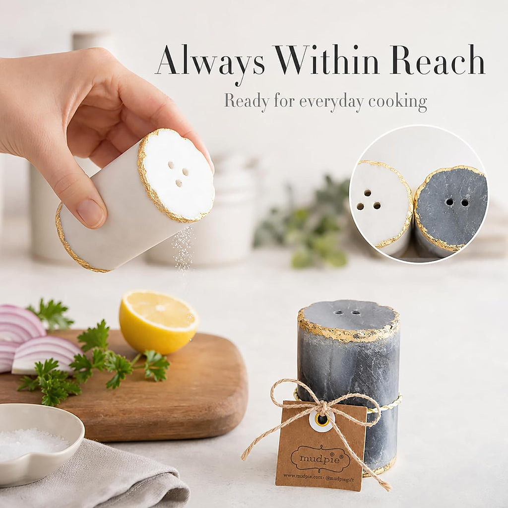 Marble Salt And Pepper Set - Set of 2