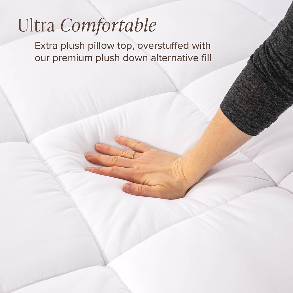 Microplush Reversible Mattress Topper (Full) | Deep Pockets 8 to 24 Inches, Dual Sided All-Season, Pillow Top