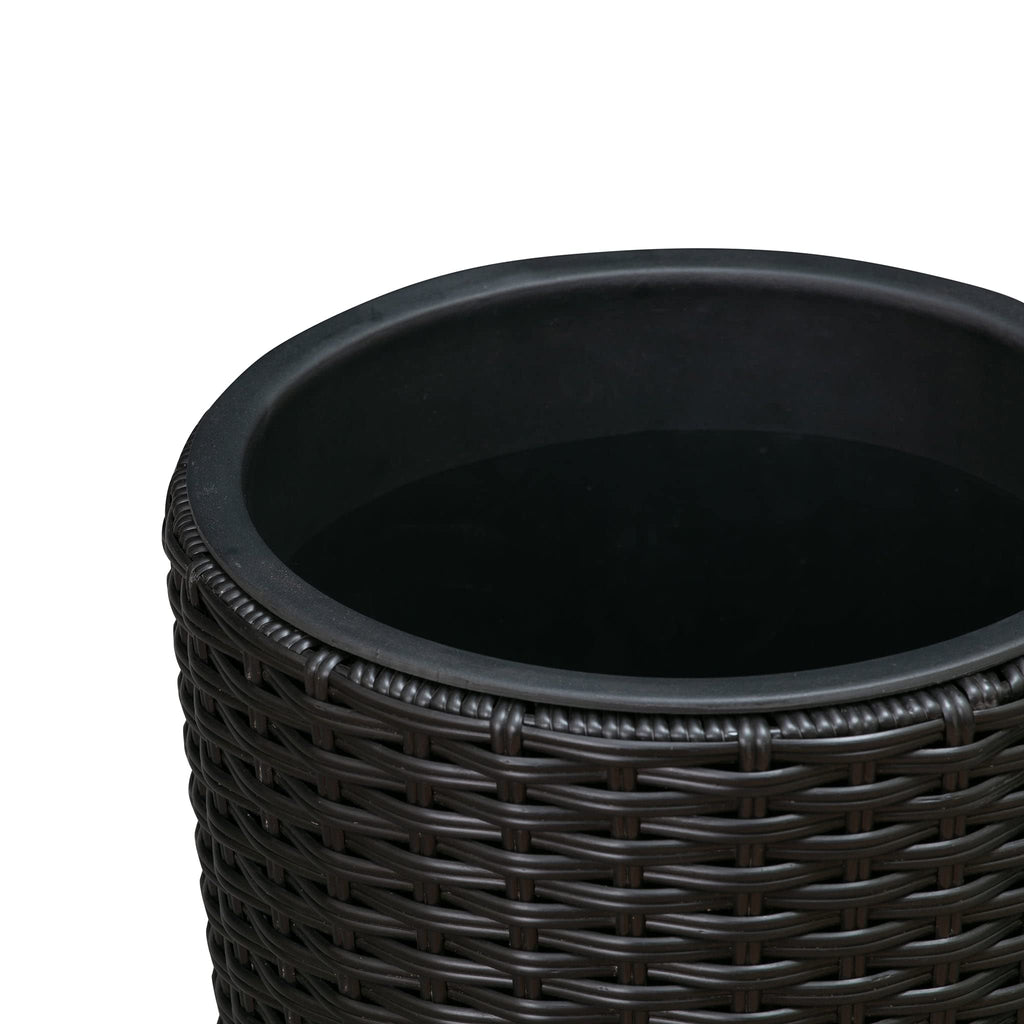 Noah Round Wicker Planter Tall Planter Decor Box for Adaptable Outdoor Furnishings All Weather Versatile Perfect