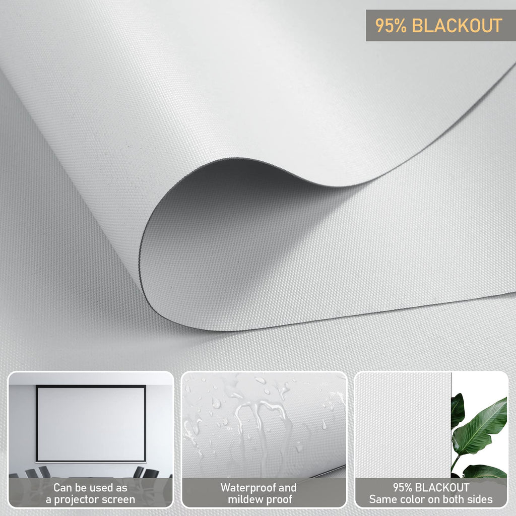 Motorized Roller Shades Custom Size Smart Blinds White