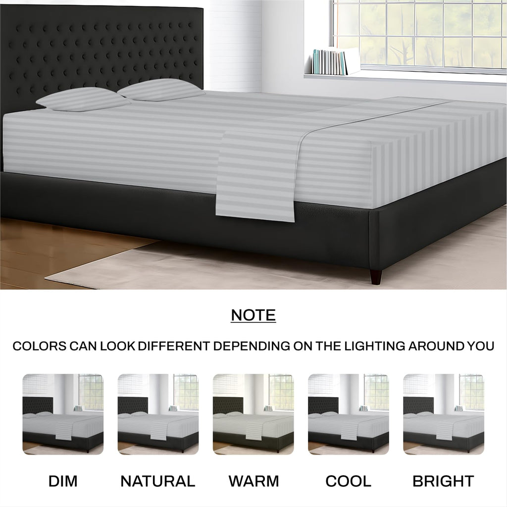 80" W x98 L 4Pc Texas King Sheet Set 100% Egyptian Cotton - 600 Thread Count, Fits 12" Deep Pocket - Soft Breathable