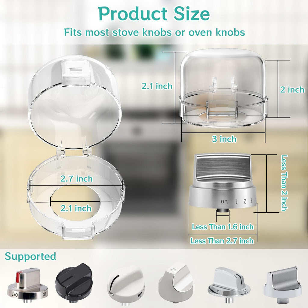 Stove Knob Covers for Child Safety - 5 Pack Upgraded Gas Stove Knob Covers