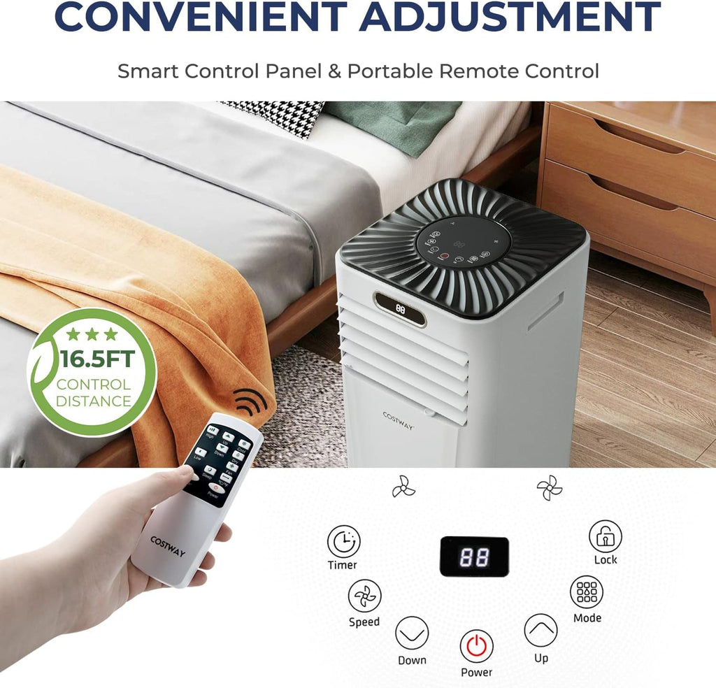 Portable Air Conditioner, 8000BTU AC Unit with Drying, Fan, Sleep Mode, 24H Timer, Remote Control