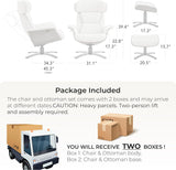 Modern Reclining Swivel Lounge Chair and Ottoman — Genuine Leather