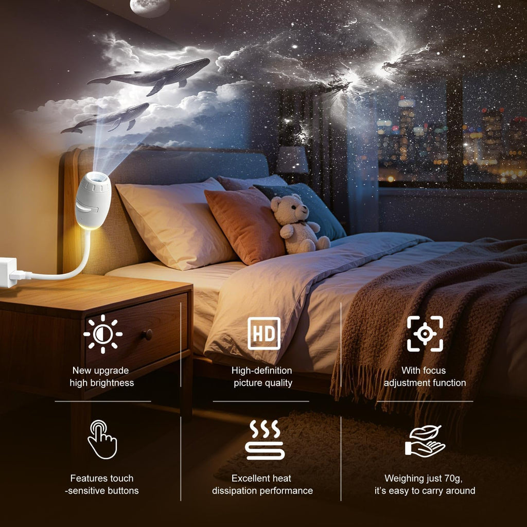 Galaxy Projector Night Light, in-1 USB Star Lamp Kids Gift
