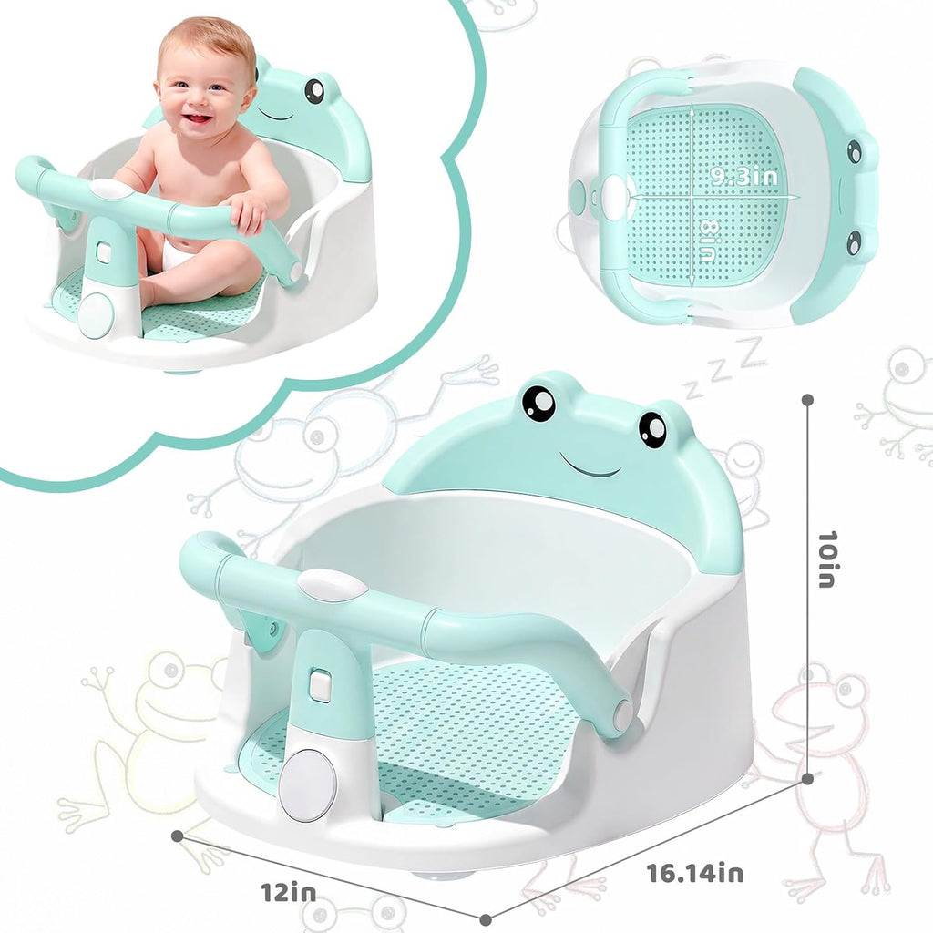 Bath Seat for Babies 6 Months & Up, Non-Slip Toddler Bath Seat with Suction Cup, Safe and Comfortable Portable Infant