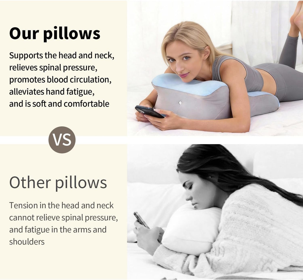 SmileQueen Memory Foam Wedge Pillow for Reading, Legs, Back Support | Purple Wedge Cushion for Bed Rest, TV, Reading