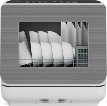 18" Compact Countertop Dishwasher with 6 Modes, Portable Dishwasher with Dual Water Supply, 12H Dela