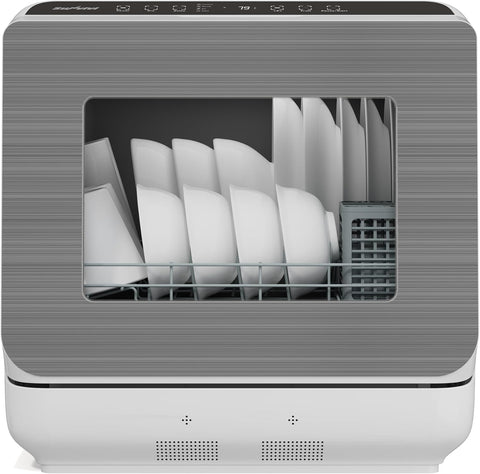 18" Compact Countertop Dishwasher with 6 Modes, Portable Dishwasher with Dual Water Supply, 12H Dela