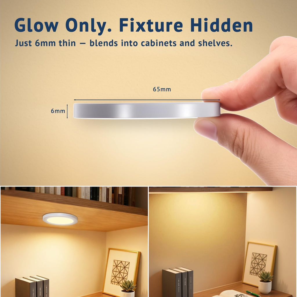 Wired LED Puck Lights, 8 Pack, Plug-in Under Cabinet Lighting