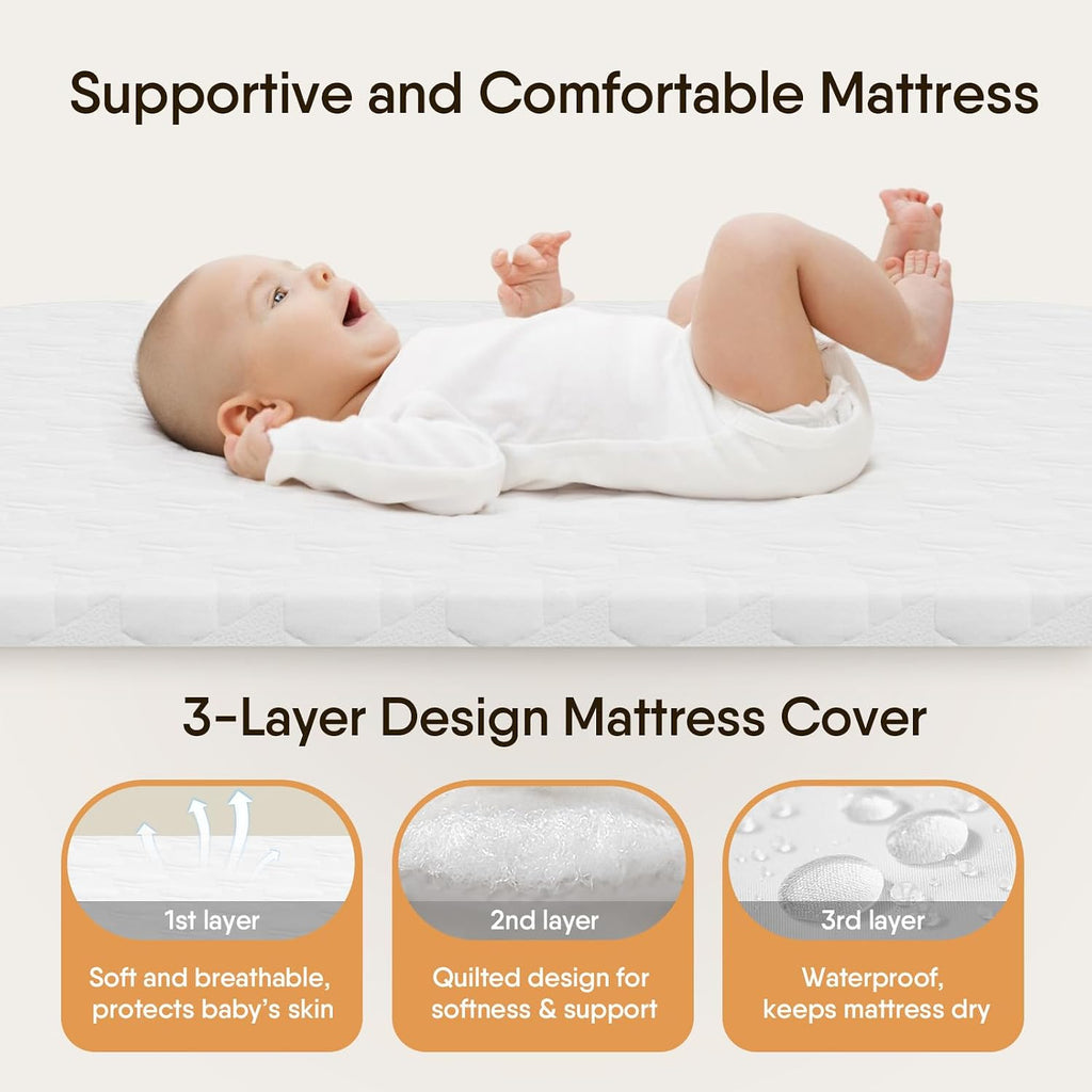 Bassinet Bedside Crib, Stable and Secure Crib for Newborns, Black | 3-in-1 Baby Bassinet Bedside Sleeper with