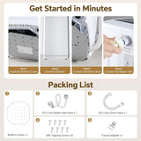 1.06 Cu.Ft. Portable Washing Machine, 7.7LBS Full-Automatic Laundry Washer with Stainless Steel Drum, 10 Wash Cycles &