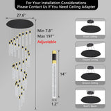 16 Foot High Ceiling Chandeliers for Living Room Entryway 32 Lights LED Lights Pendant Lighting with Dimmable Light Modern Crystal Ceiling Lights Dining Room Foyer Front Door Light A100-B0C657WNH3