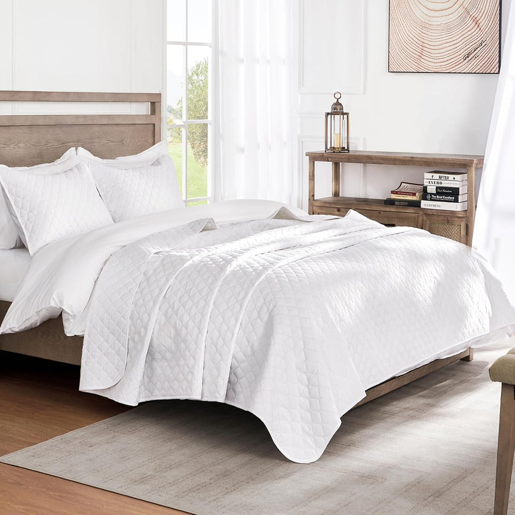 Reversible King Quilt Bedding Set with Pillow Shams, Lightweight Quilts King, Soft Bedspreads Bed Coverlets for All