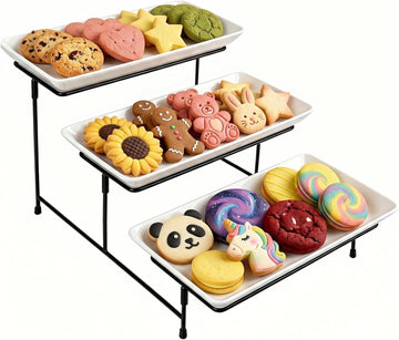 3 Tier Cookie Display Stand, Suitable for Party & Family Gatherings, Tiered Dessert Tray Applicable to Cookies