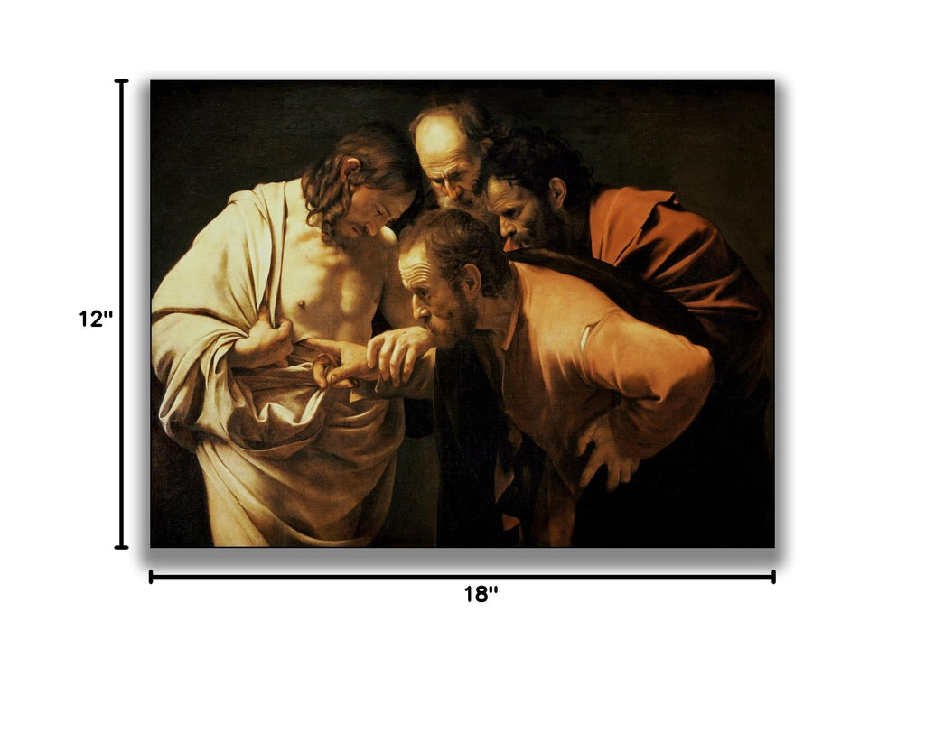 Caravaggio Canvas Wall Art St. Thomas Doubt Poster - Religious Culture Wall Decor Famous Oil Painting Print Suitable