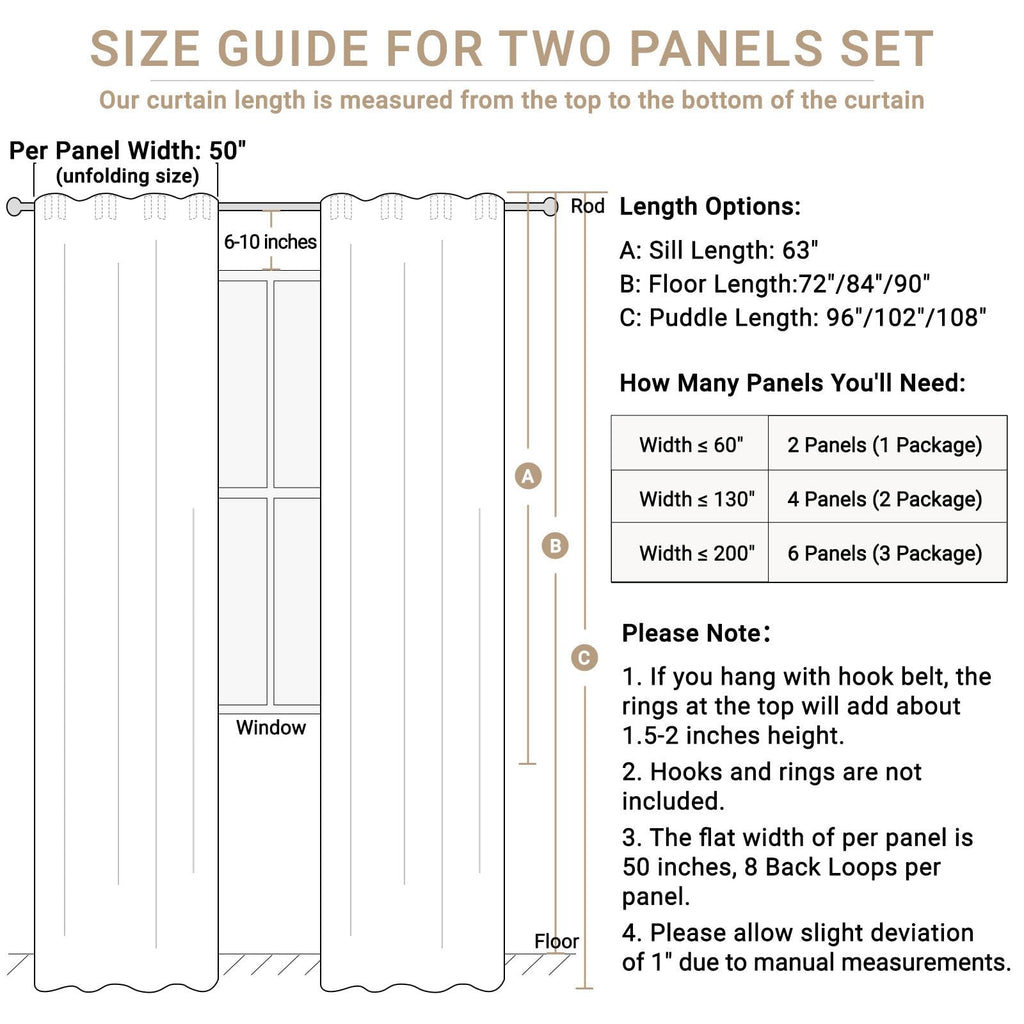 Linen Textured Total Blackout Curtains 120 Inches Long, Oatmeal