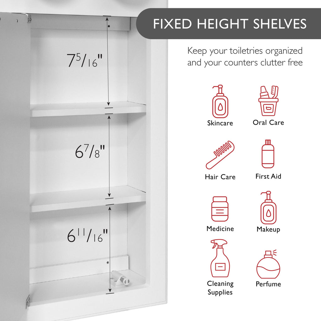 Concord Tri-View Medicine Cabinet, 36", White
