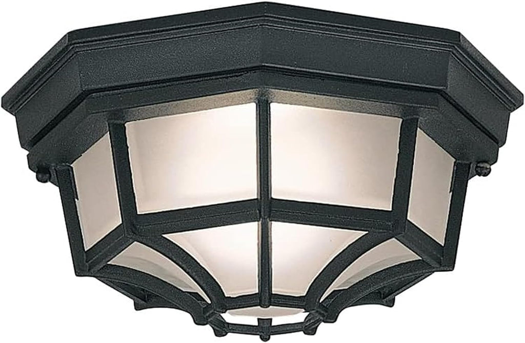 Builder Cast Outdoor Flush Mount Ceiling Light, 10.5 in W, Black