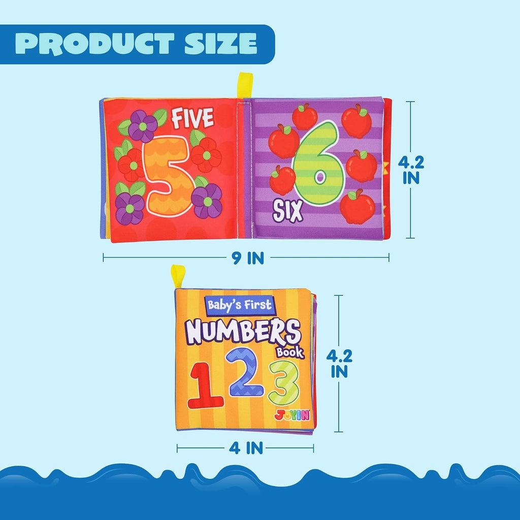 12 Pcs Bath Books, Nontoxic Fabric Soft Crinkly Cloth Books, Waterproof, Bathtub Pool and Early Education First Toys