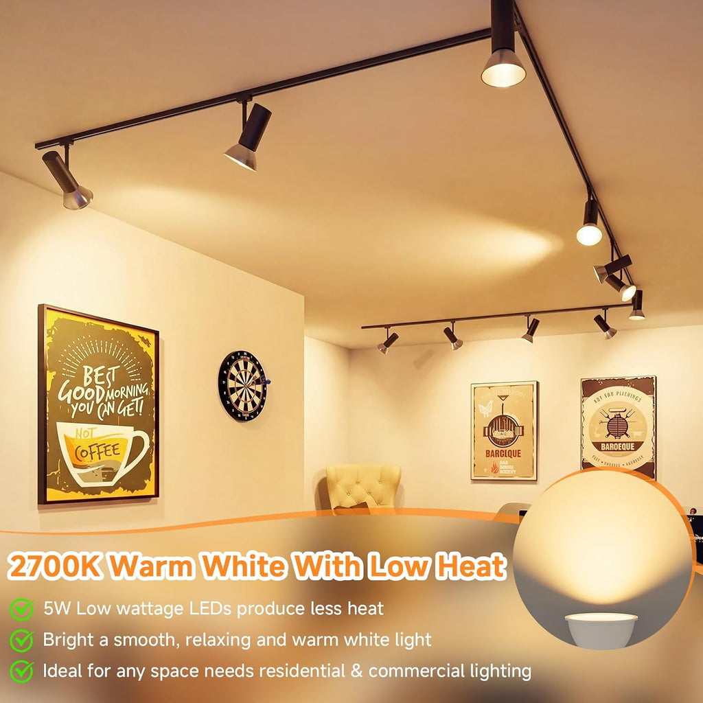 MR16 LED Bulbs 50W Halogen Equivalent, GU5.3, Soft Warm White 2700K, Low Voltage 12V, 450LM Landscape Spotlight Bulb