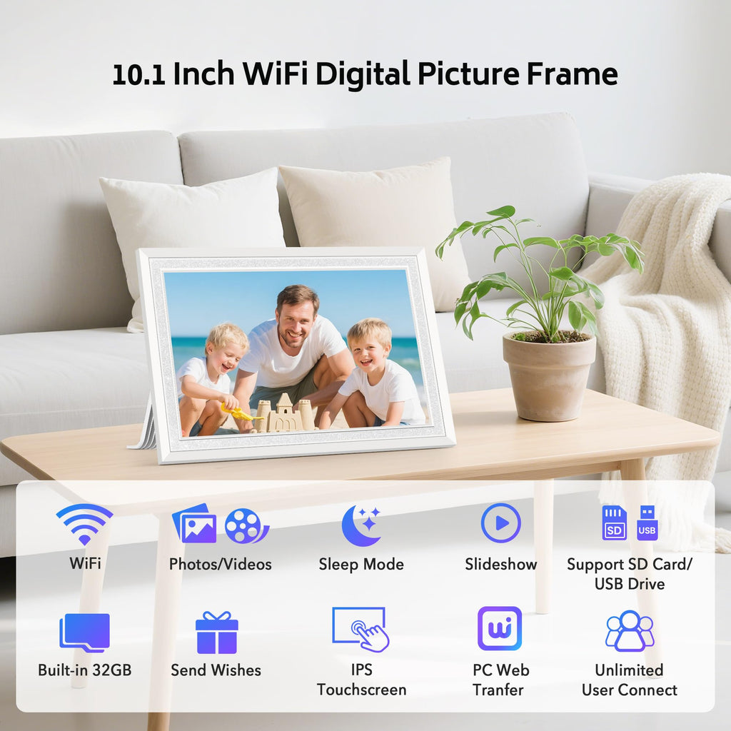 Uhale 10.1" Digital Picture Frame 32GB Momery WiFi Electronic Photo Frame