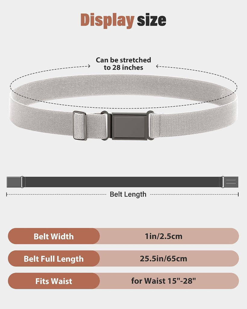 Boys Magnetic Kids Belt Adjustable Elastic Toddler Girl Belts 4 Pcs