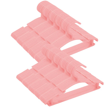 100 Pack Pink Baby Nursery Closet Hangers, Baby Hangers, Kids Hangers, Non-Slip Laundry Infant Pant & Coat Hangers