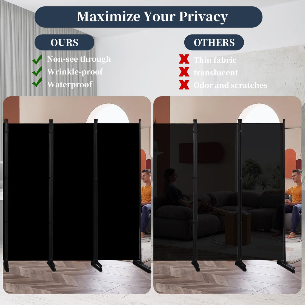 Room Divider 6 Panel-176''Wide Folding Privacy Screen, Large Partition Wall