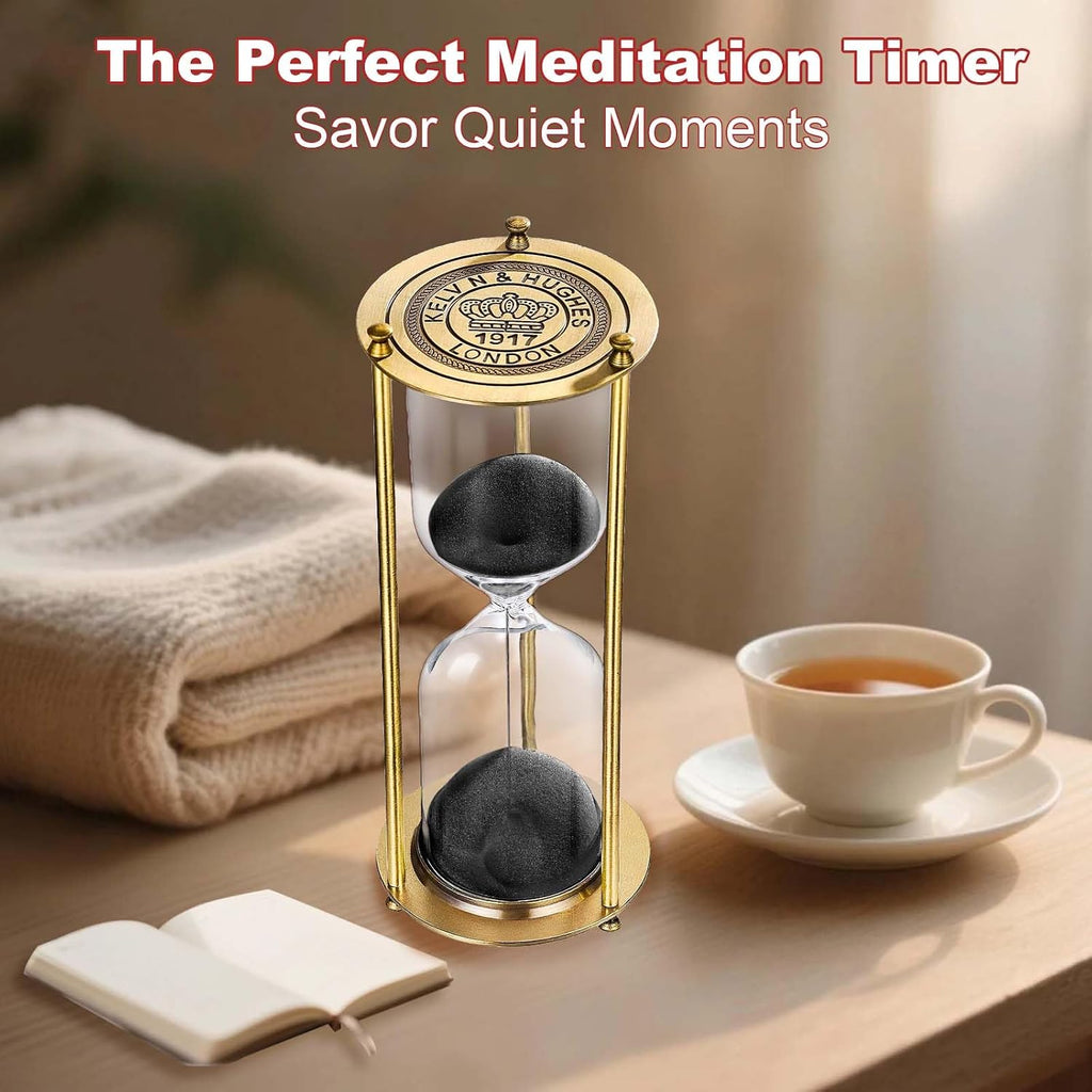 Hourglass Sand Timer, Kelvin Vintage Metal Hour Glass 30 Minute for Decor