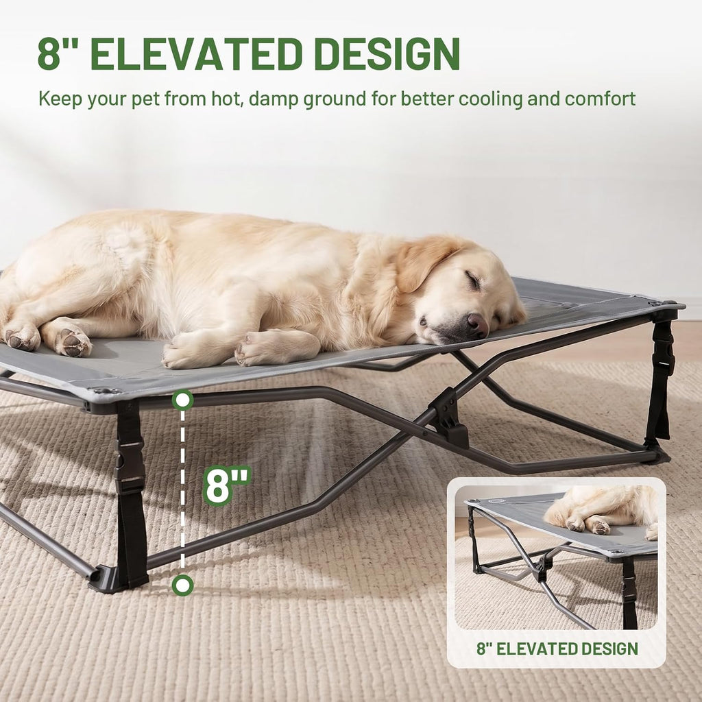 Outdoor Dog Bed, Cooling Elevated Pet Bed Portable Raised Dog Bed with Breathable Mesh, Dog Bed Foldable Dog Cot