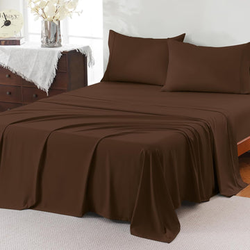 Sheet Set,4 Pieces Hotel Luxury Breathable Soft Microfiber Bedsheets, Anti Pilling Deep Pockets Easy Care Bed