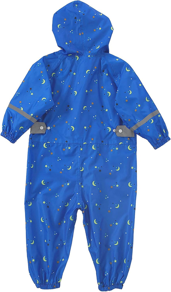 Kids Toddler Rain Suit for boys girls One Piece Hoodie Zipper Waterproof Rain Jacket Size