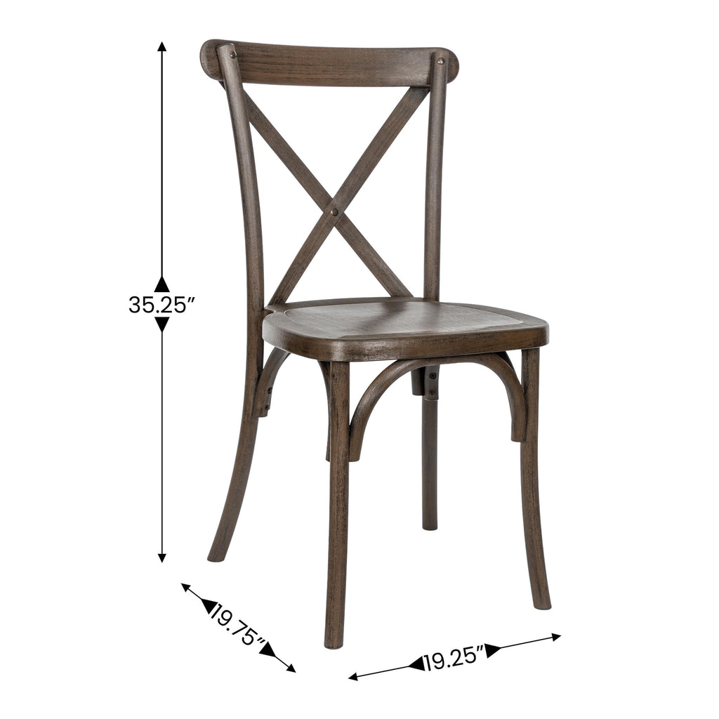 Hercules Resin Cross Back Chair, Dark Brown