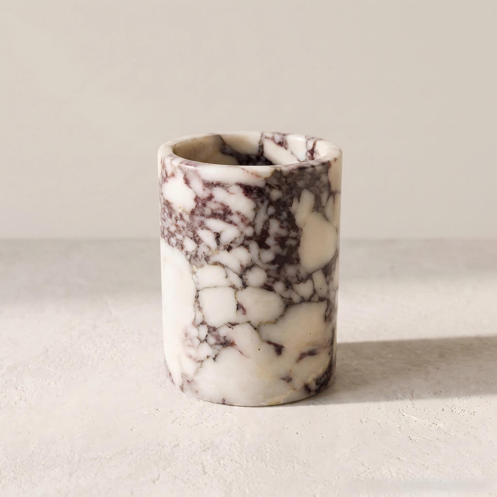 Marble Wine Chiller Bucket, Calacatta Viola Kitchen Utensil Holder