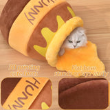 Honey Pot Cat Cave Bed, Soft and Thick Rebound Sponge Pet Nest with Removable & Washable Cushion
