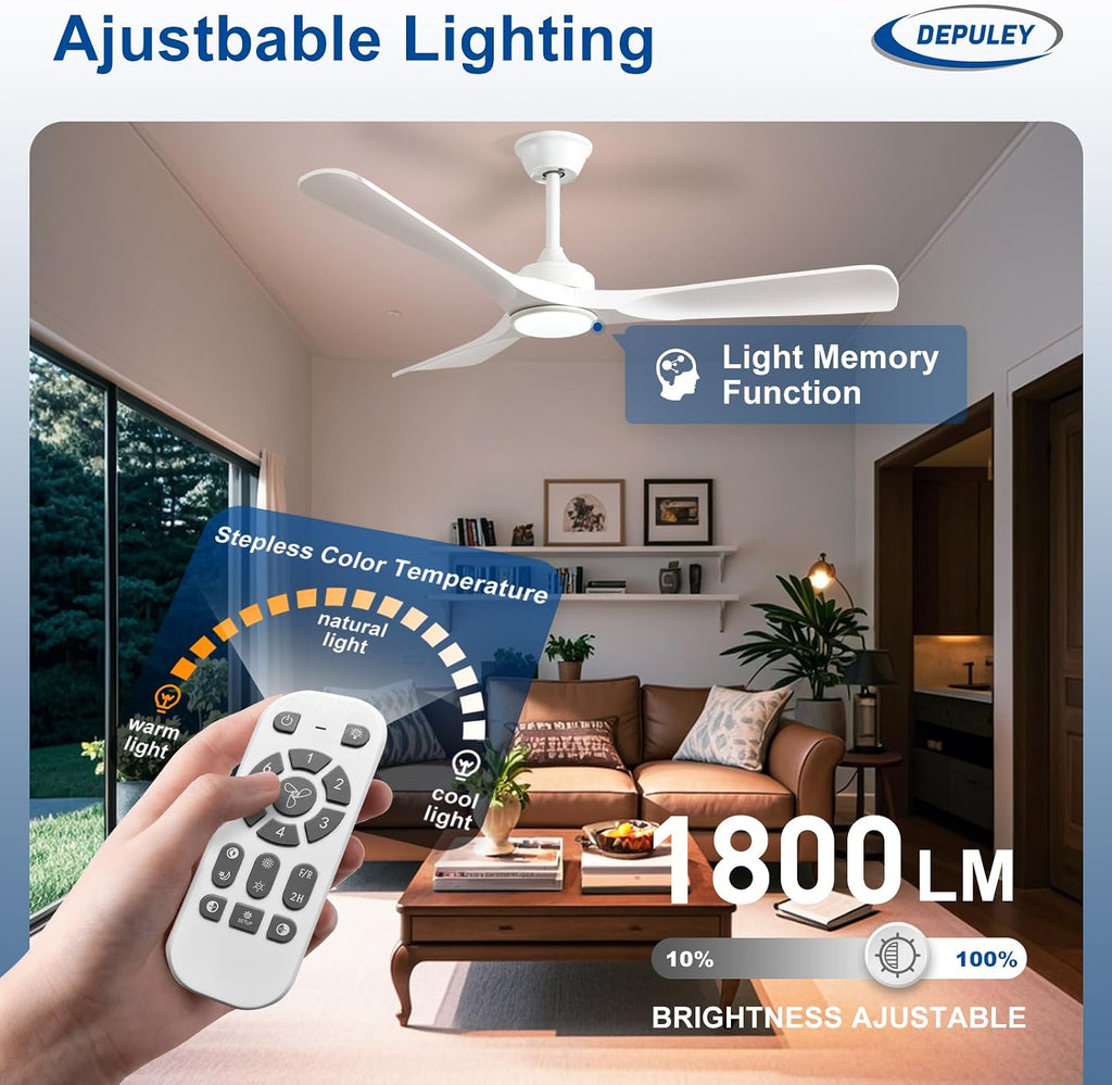 52-Inch 3-Blade Ceiling Fan with Light Transform Your Space with Comfort and Style 52-Inch Outdoor Ceiling Fan with Light  Quiet,Smart Control, Ideal for Year-Round Comfort A101-B0DRJQRK3J
