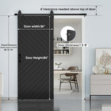 36 in. x 84 in. Sliding Barn Door Modern Door with 6FT Hardware Kit Icluded, Hollow-core Chevron Int
