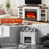 80" Fireplace TV Stand for TVs Up to 90 Inch, Electric Fireplace with Mantel