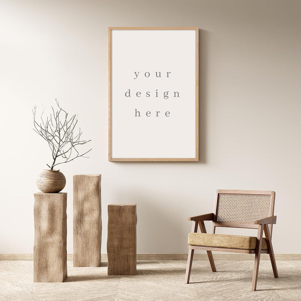 24x36 Solid Oak Wood Picture Frame, Natural Oak, 1 Pack | Minimalist oak frame; fits 24 x 36 posters or art prints;