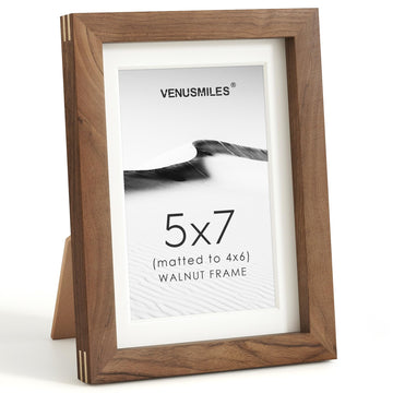 5x7 Picture Frame, USA-Sourced Natural Walnut Wood Photo Collage Frame