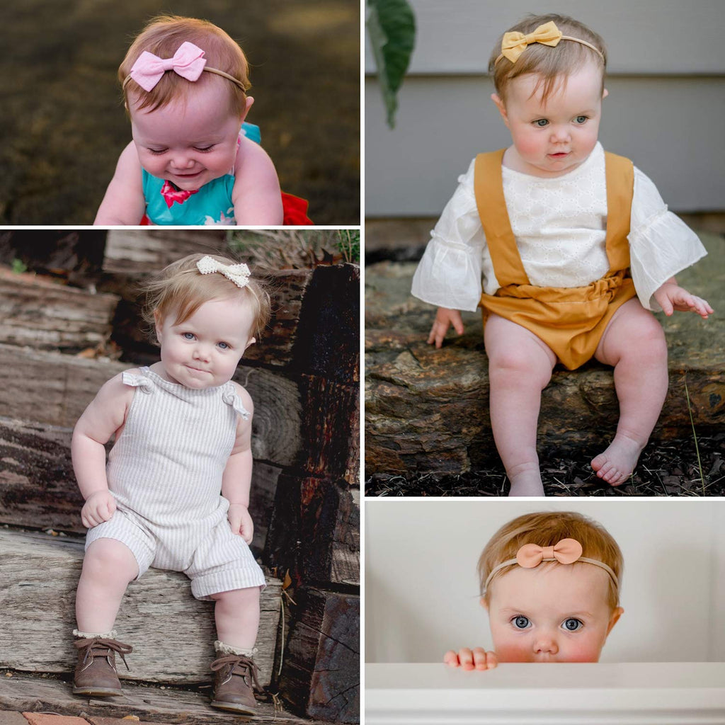 Baby Girl Headbands and Bows, Newborn Infant Toddler Nylon Hairbands Hair Accessories