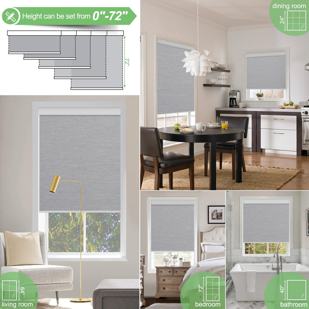 Motorized Blinds with Control cograded, Grey