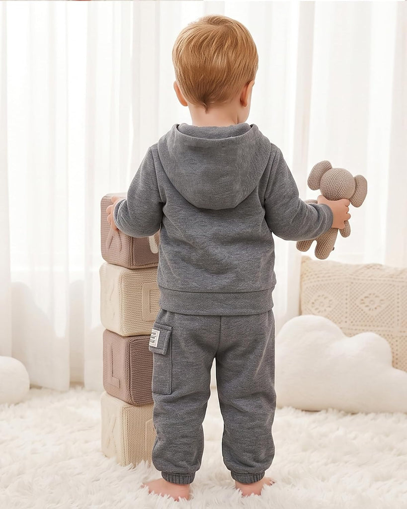 Toddler Baby Boy Clothes Long Sleeve Hoodie Sweatshirt Solid Sweatsuit Jogger Set Infant Boys Fall Winter Outfit