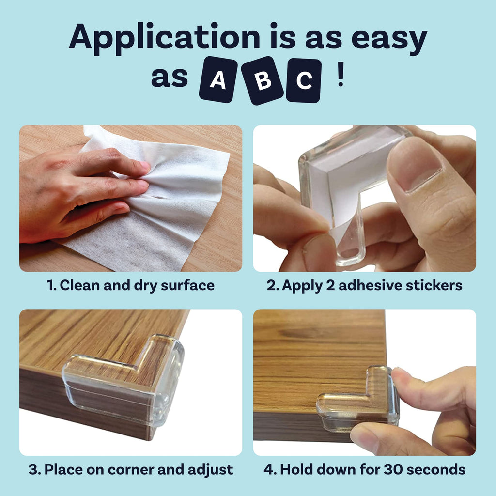 Corner Protector Guards - Furniture Edge Safety Bumpers - Baby Proof Bumper & Cushion to Cover Sharp Furniture &