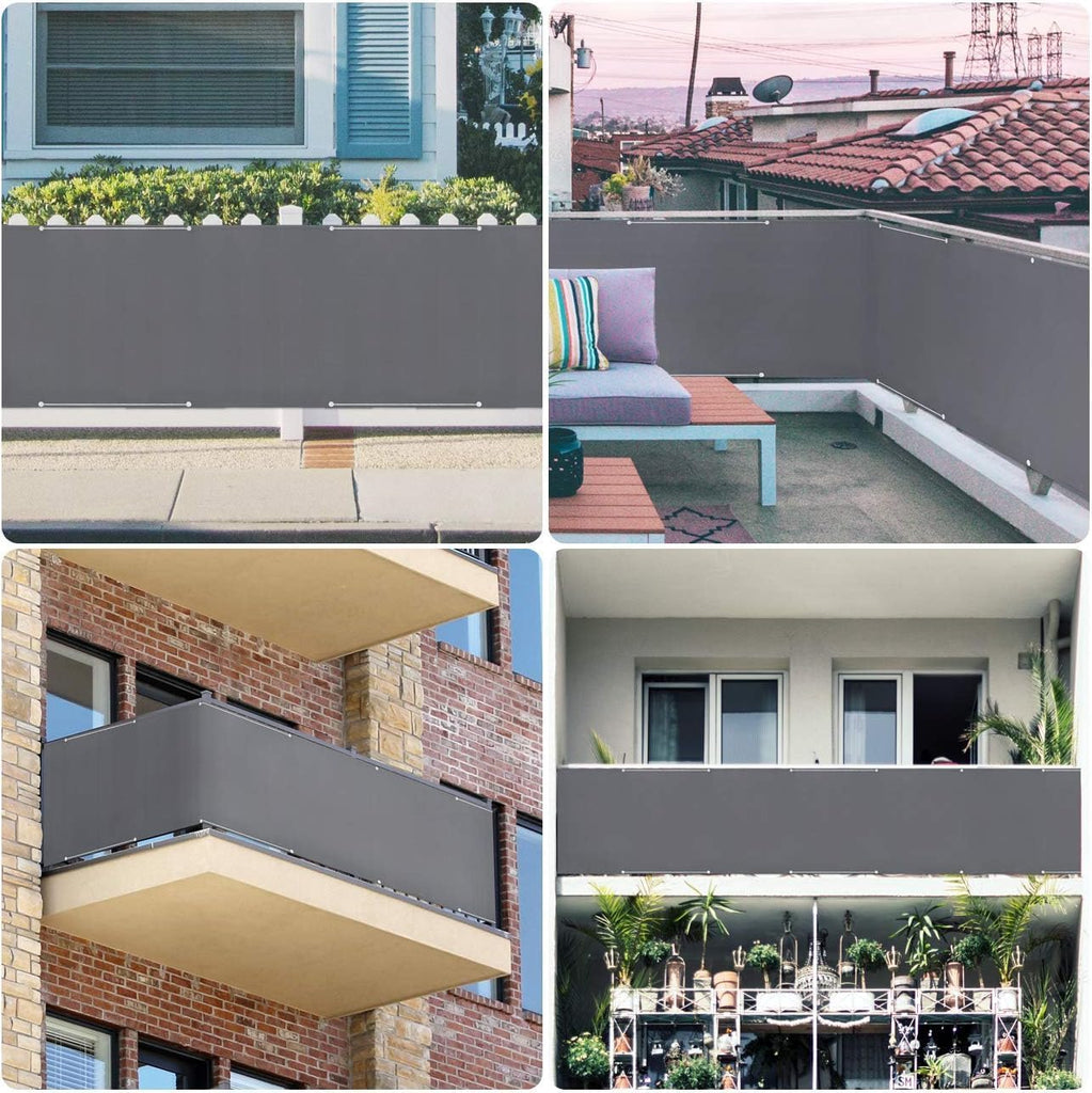 8x14 FT Dark Gray Waterproof Sun Shade Sail Heavy Duty-260 GSM UV Block Fabric-98% UV Block Rectangle Pergola