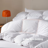 Goose Feather Down Fiber Comforter Queen,100% Organic Cotton Duvet Insert,All-Season Luxury Duvet In