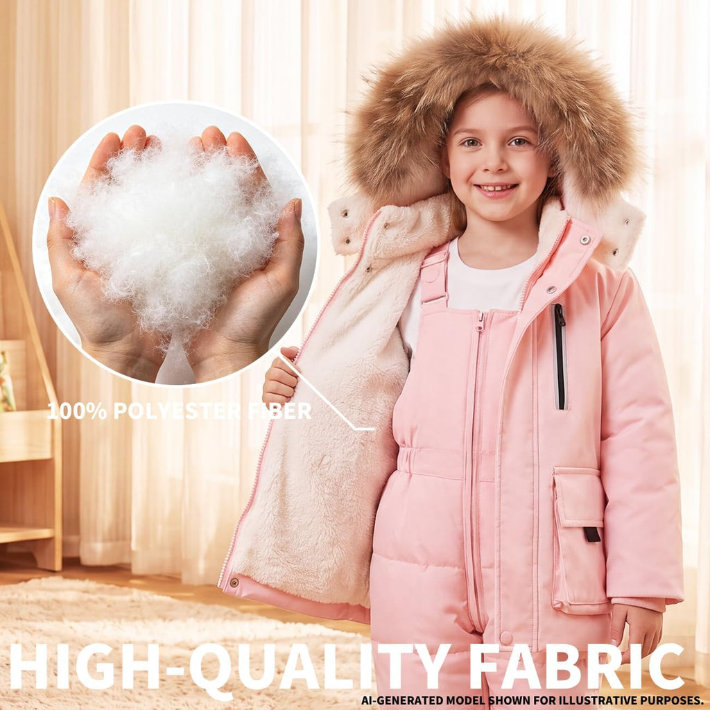 Boys Girls Winter Coat Puffer Jacket Fleece Lined Warm Outerwear