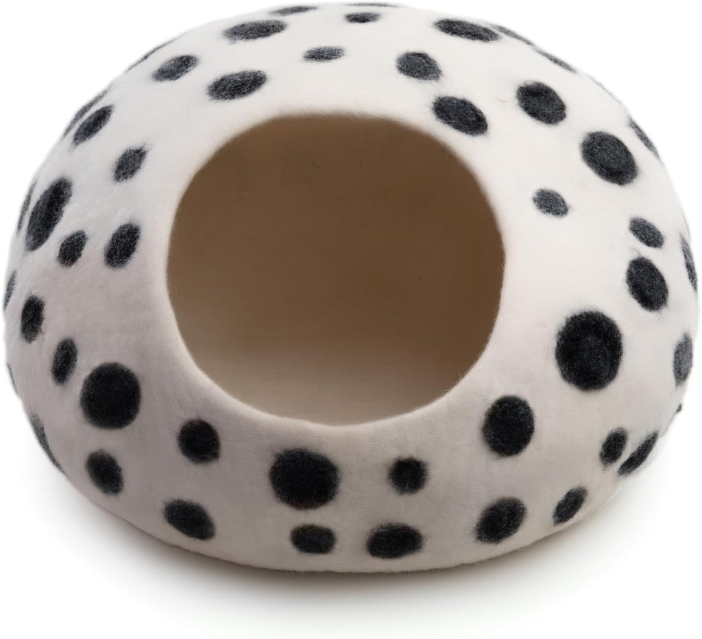 Large Wool Cat Bed Cave - Extra Warm Kitty Beds Handcrafted Kitten Caves Bed for Indoor Cats - Eco-Friendly Felt